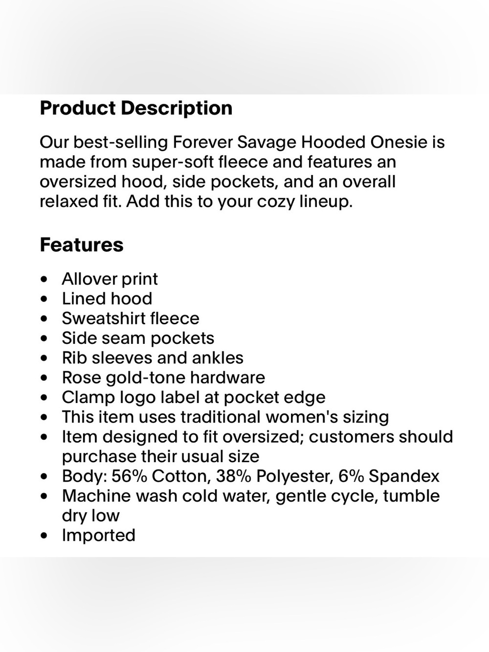 🍄Savage x Fenty Forever Savage Hooded Unisex Onesie - Picture 6 of 16